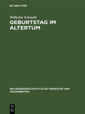 cover image of Geburtstag im Altertum
